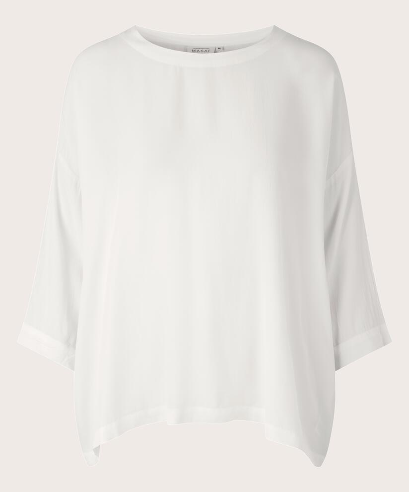 Viskosebluse Mit 3/4 Ärmeln, Cream