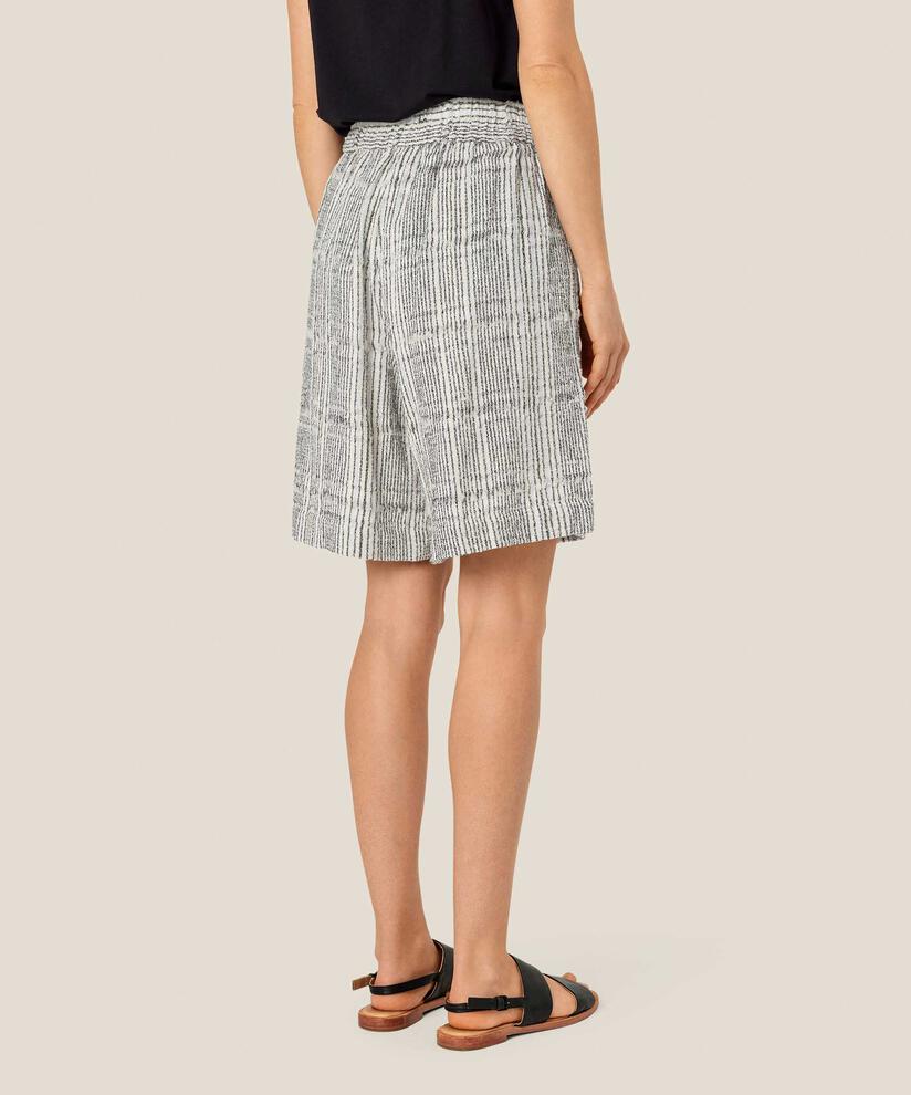 Karierte Shorts aus Baumwollmischung mit elastischem Bund, Fog