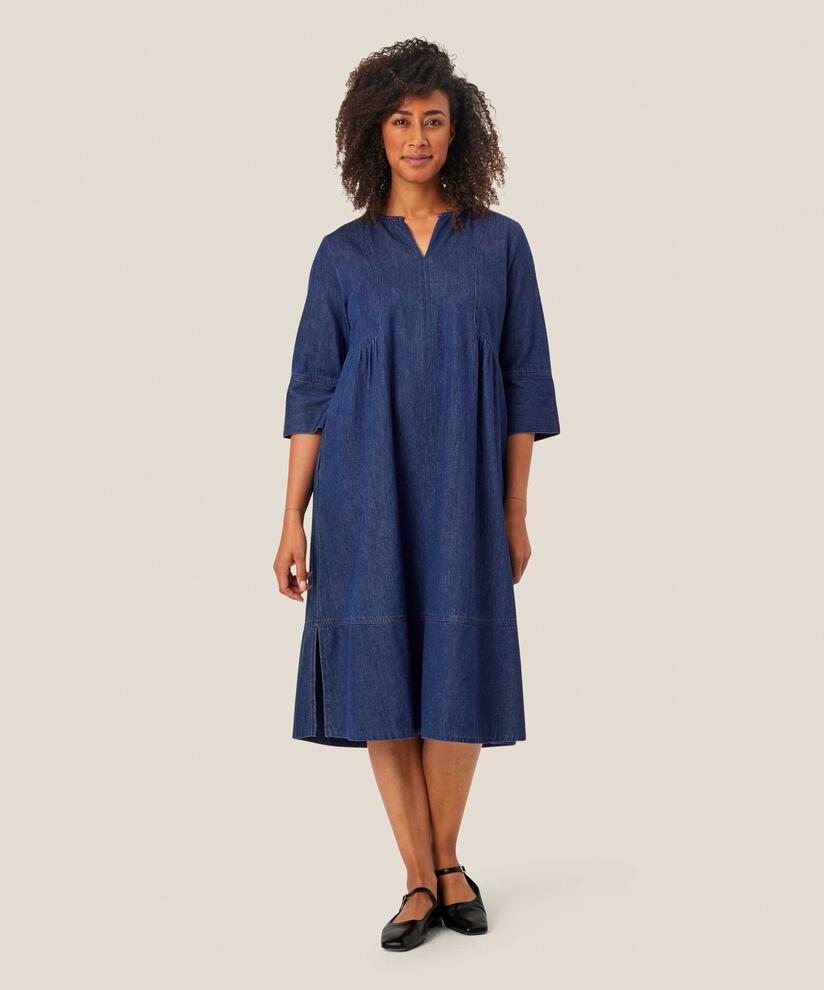Jeanskleid mit Falten hinten, Dark Denim