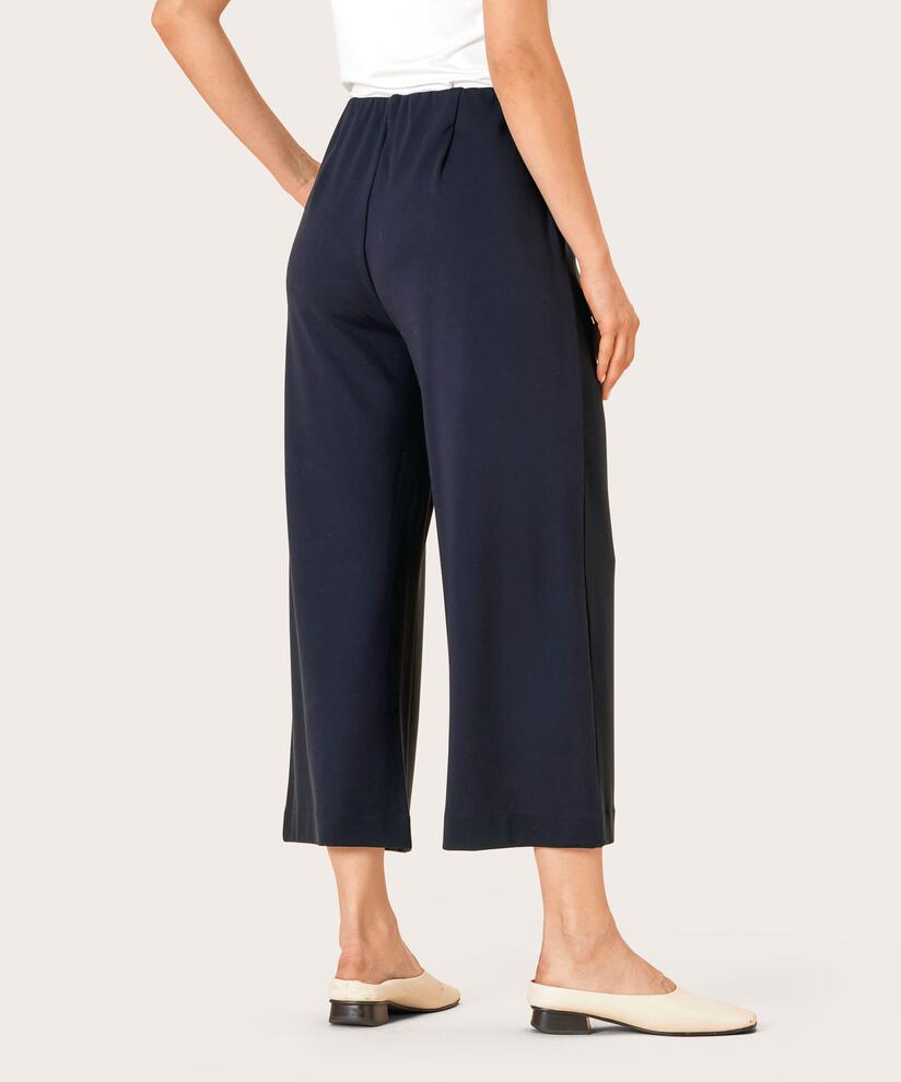 Schwere Jerseyhose mit weitem Bein, Navy