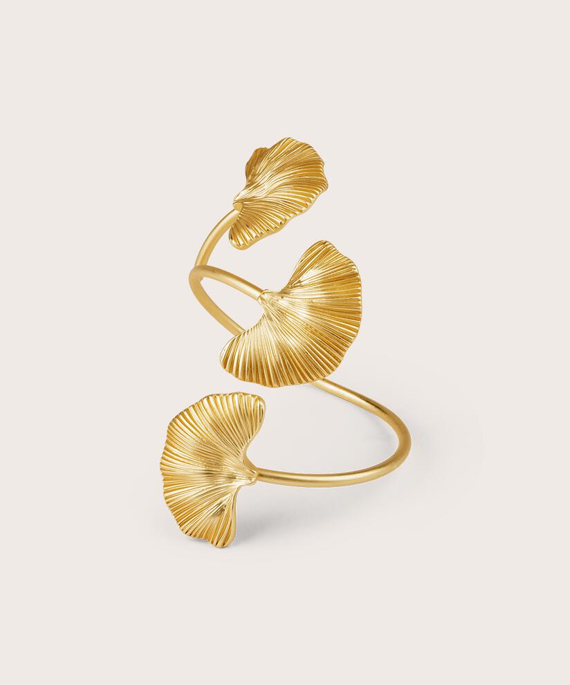 vergoldetes Armband mit Blattmuster, Gold