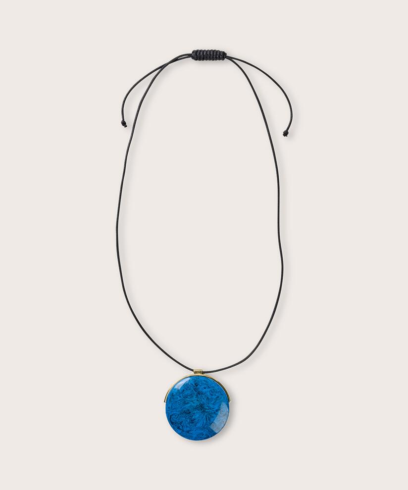 Halskette mit Marmoreffekt und verstellbarer Länge, Ultramarine