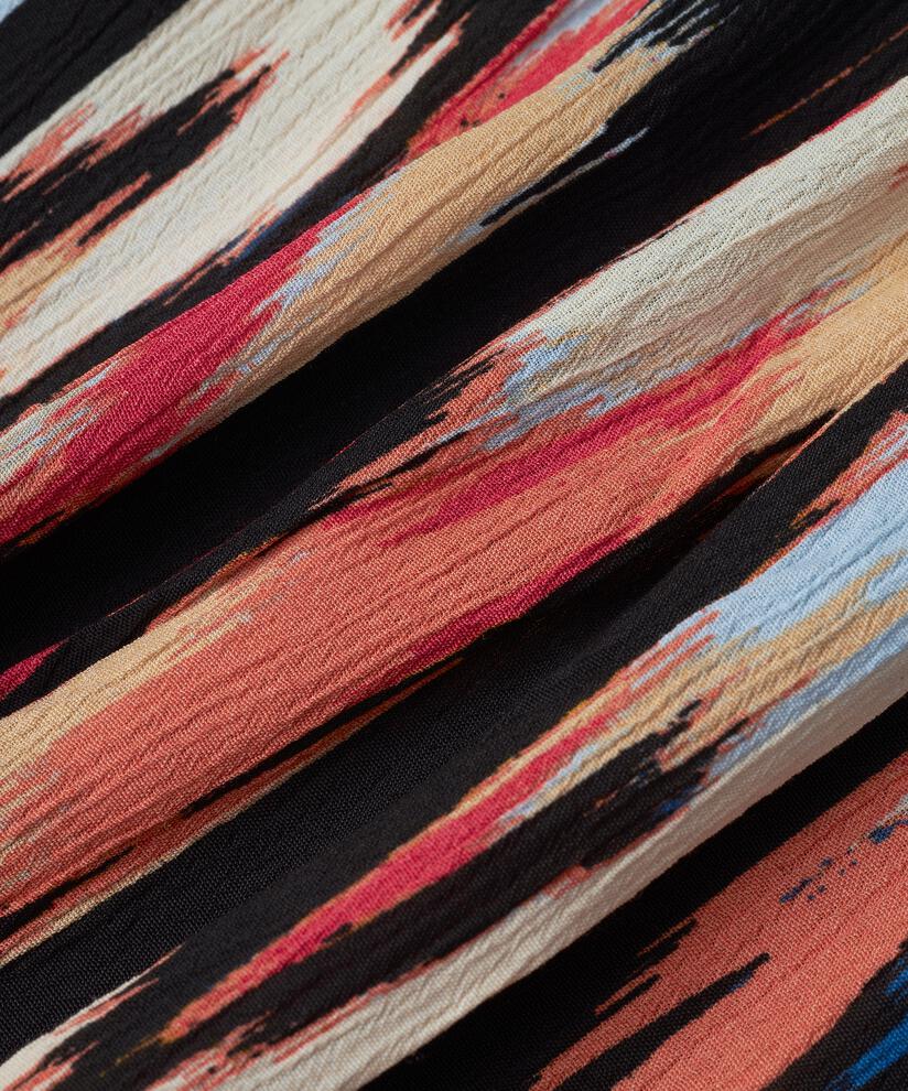 Rock aus bedruckter Viskose mit elastischem Bund, Hibiscus