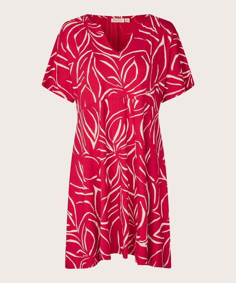 gemusterte Jersey-Tunika mit kurzen Ärmeln, Persian Red