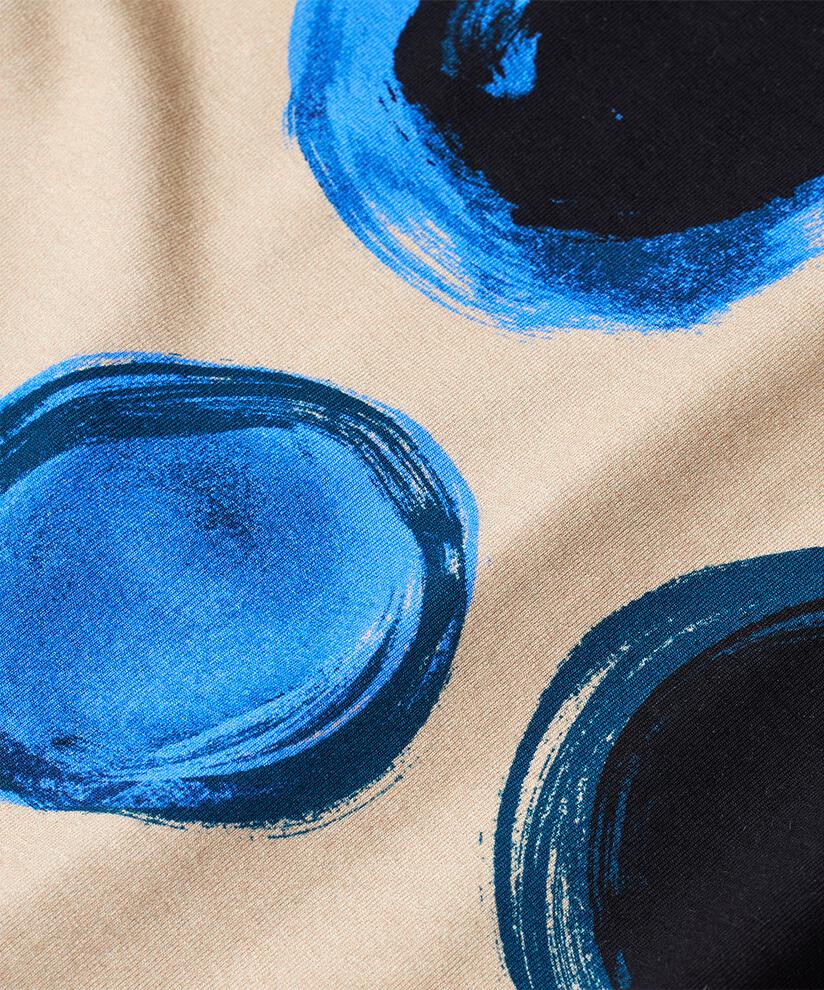 Bedruckte Jersey-Tunika mit Eingrifftaschen, Ultramarine