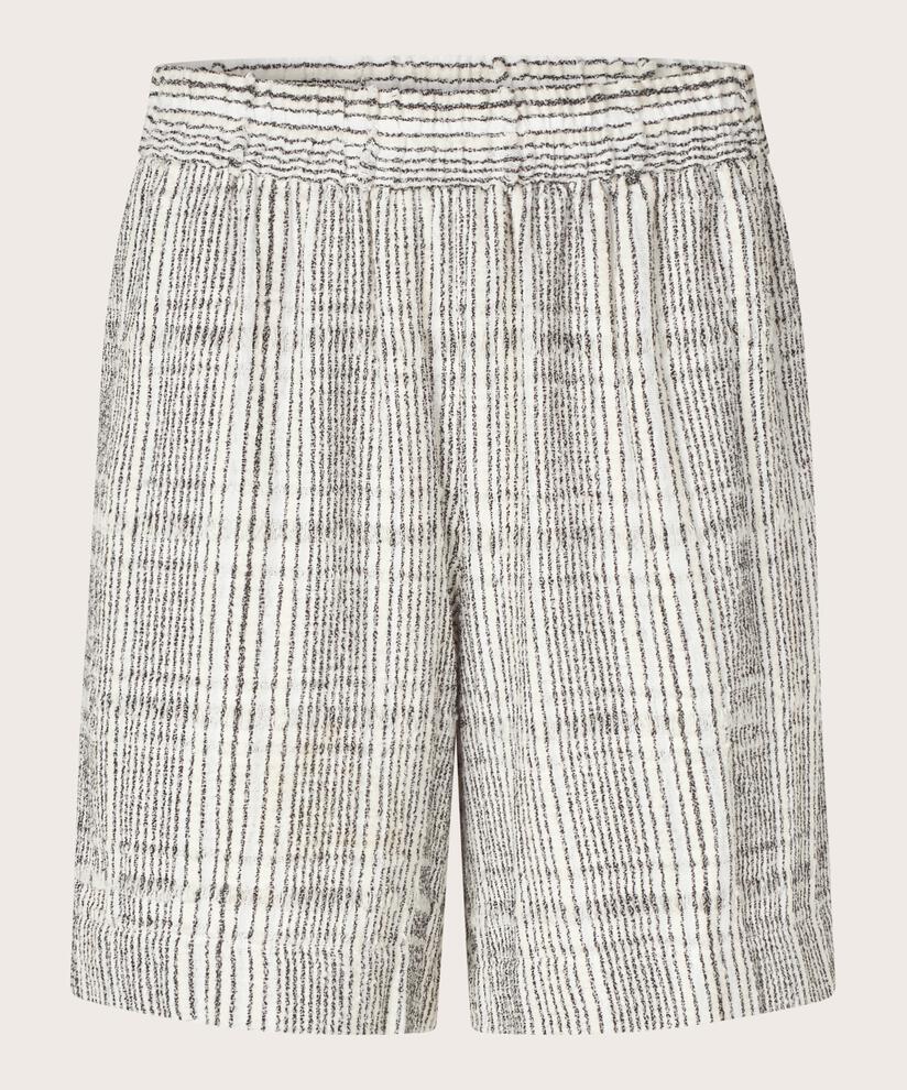 Karierte Shorts aus Baumwollmischung mit elastischem Bund, Fog