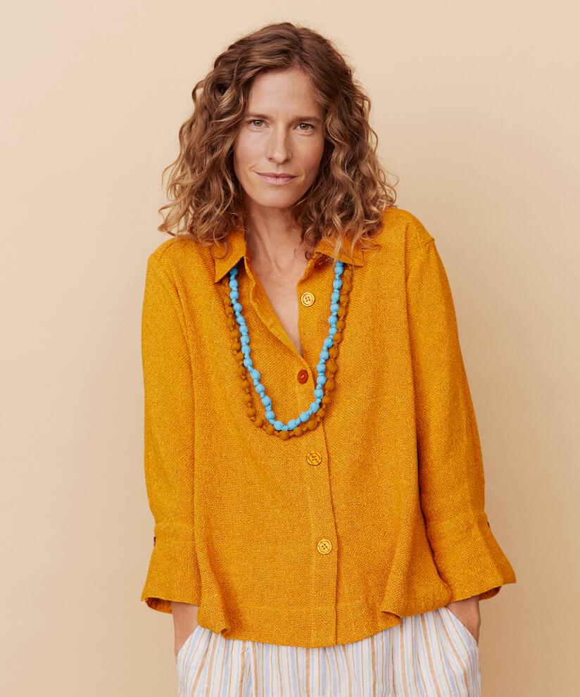 Bouclé-Jacke mit 3/4-Ärmeln, Inca Gold