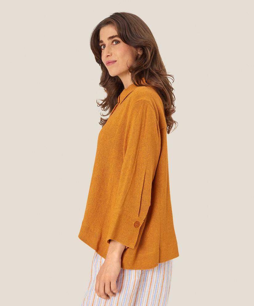 Bouclé-Jacke mit 3/4-Ärmeln, Inca Gold