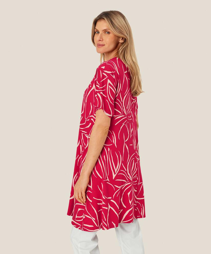 gemusterte Jersey-Tunika mit kurzen Ärmeln, Persian Red